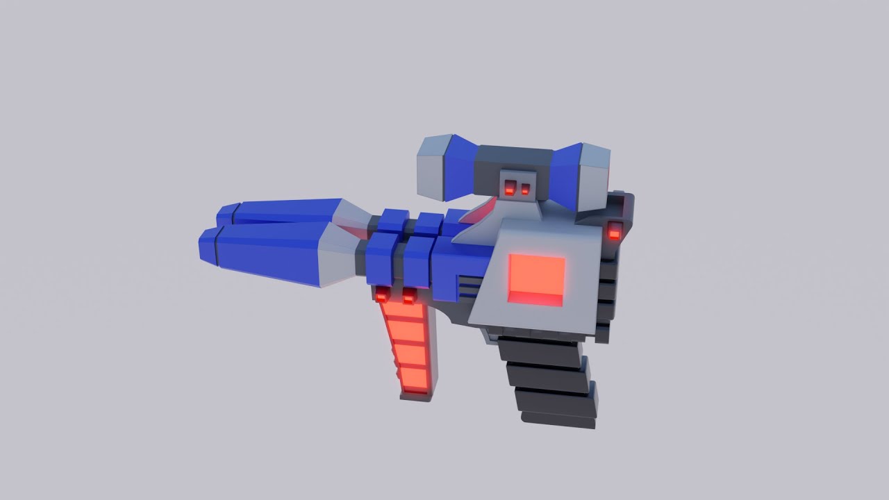 3D Sci-Fi Weapon Game Ready Low-Poly 3D Weapon Model 3D Model