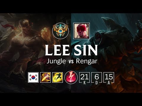 Lee Sin Jungle vs Rengar - KR Challenger Patch 8.24