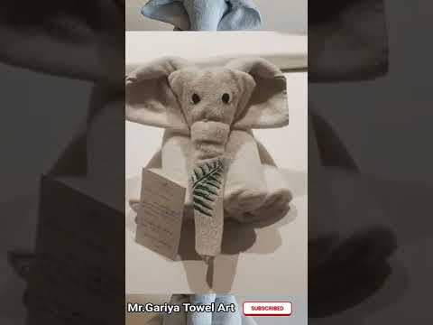 Towel art | Baby Elephant Towel Folding Art | How To Make Towel Art Elephant