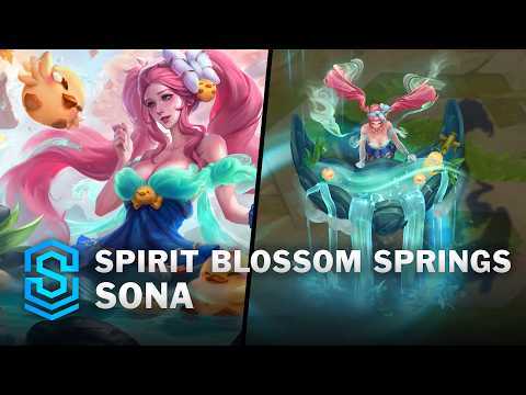 Spirit Blossom Springs Sona Skin Spotlight - Pre-Release - PBE Preview - League of Legends