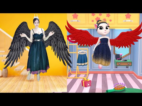 Imitate Angela to become a Devil with Wings - My Talking Angela 2 In Real Life