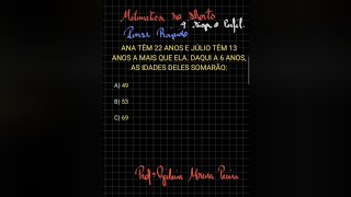 RESPOSTA. PENSE RÁPIDO! #matemáticanoshorts #matematica