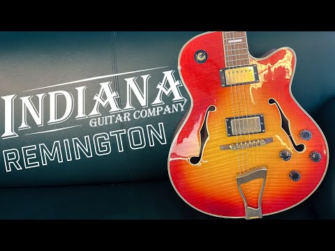 Indiana Remington semi-hollow electric guitar 2003 - Red Burst image 15