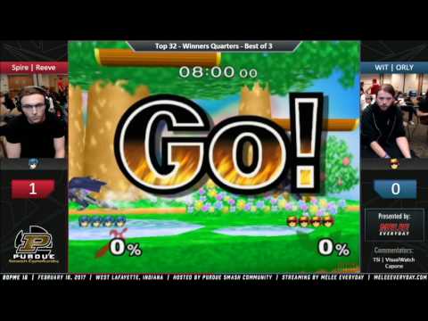 BOPME 16 - Spire | Reeve (Marth) vs. WIT | ORLY (C. Falcon) - SSBM - Winners Quarters