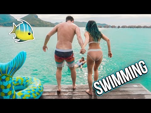 Swimming from our Bungalow in Bora Bora! Niki DeMar