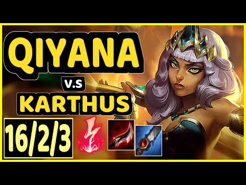 CARIOK (QIYANA) vs KARTHUS - 16/2/3 KDA JUNGLE CHALLENGER GAMEPLAY - BR