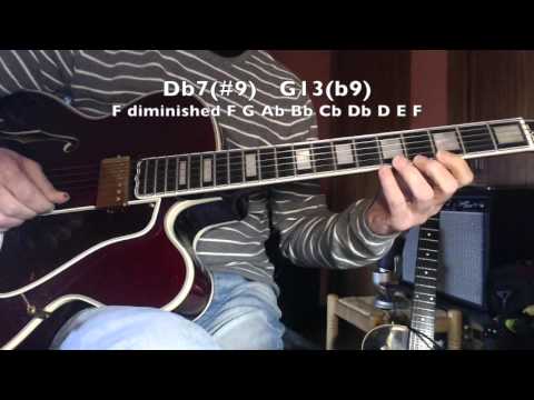 Jazz Guitar - Imaj7 VI7 IIm7 V7  Chords & Substitutes - Scales Demo
