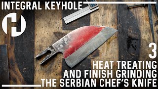 Heat Treat and Finish Grinding the Keyhole Integral Serbian Chef's Knife