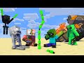 Monster School : ALIENS & BOTTLE FLIP Challenege - Minecraft Animation