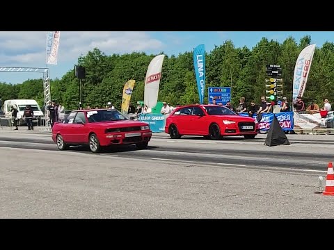 Audi S4 B9 Quattro 3.0 TFSI vs Audi 90 B3 Quattro 4.2 Turbo 1/4 mile drag race