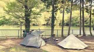 【vlog】相模湖へチャリキャン。秋山川キャンプ場で酒乱。【自転車×徒歩キャン】