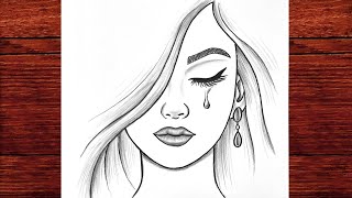 How to Draw a Crying Girl | Easy Pencil Drawing Tutorial Step by Step