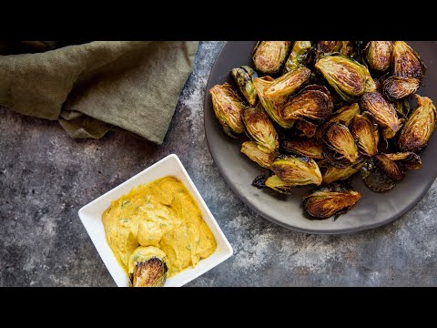 Crispy Brussels Sprouts Recipe with TWO Low Carb High Fat Dips