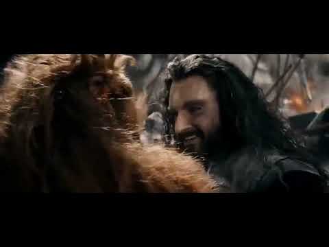 The Hobbit - Dain Ironfoot and Thorin Oakenshield meet on the field at the battle of the five armies