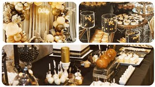 Black And Gold Party Decorations | Black & Gold Table decorations