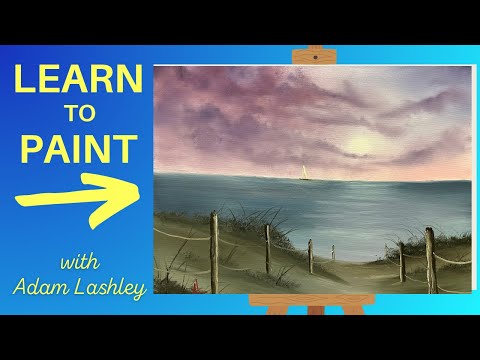 Moonlite Beach Walk | Painting Tutorial | Wet on Wet Technique | Oil Painting for Beginners