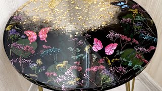 Epoxy Resin Table with Real Flowers 🌸 | Elegant Home Decor