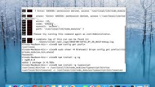 npm package install permission issue on macbook