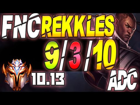 Fnatic Rekkles Plays Lucian vs Caitlyn Bottom Lane - 10.13