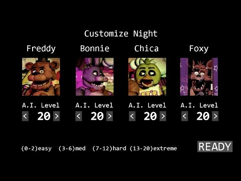 Five Nights at Freddy's - Custom Night - 20/20/20/20(4/20) Mode (No Commentary)