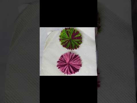 Flower Making Using wool  #howtomakewoolenflower #shorts