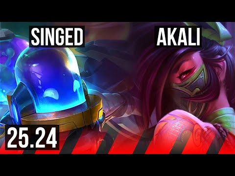 SINGED vs AKALI (TOP) | Good KDA: 23/2/6 | KR Master | 25.24
