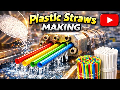 Plastic Straws Making | Satisfying ASMR#Processory#FactoryASMR#PlasticStraws