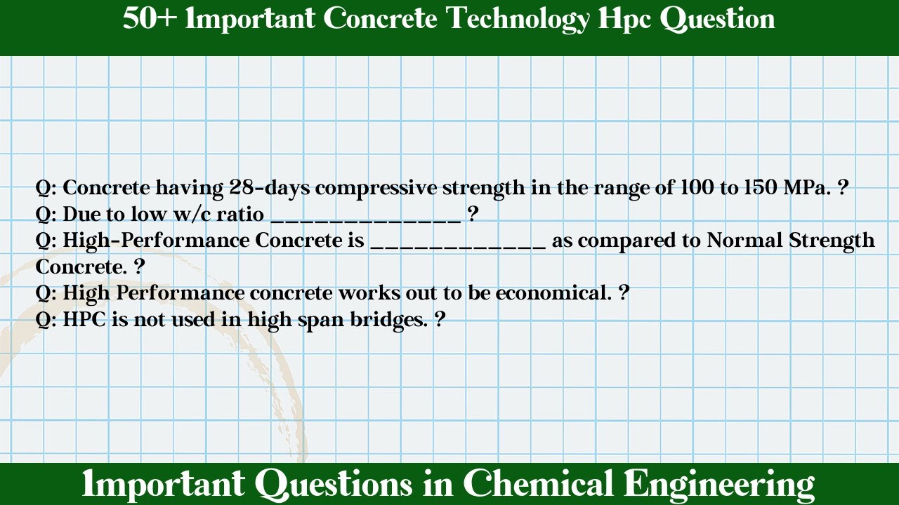 MCQ Questions Concrete Technology Hpc with Answers