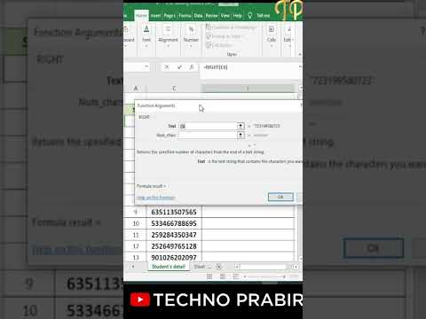 How to Separate Last 4 Digits in Excel | #technoprabir #excel #shorts