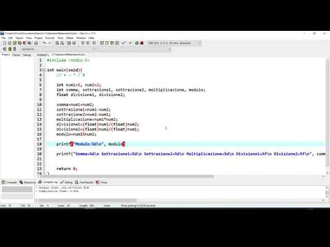 04 Linguaggio C: Operatori matematici e cast di tipo