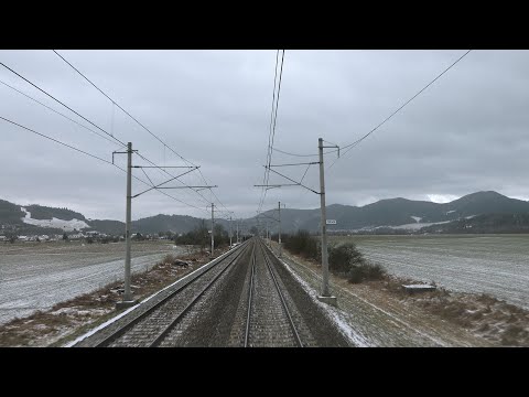 Cabview 4K Siemens Vectron 383 106-2 IC 44 Košice - Bratislava-Petržalka + sound - 16.01.2024