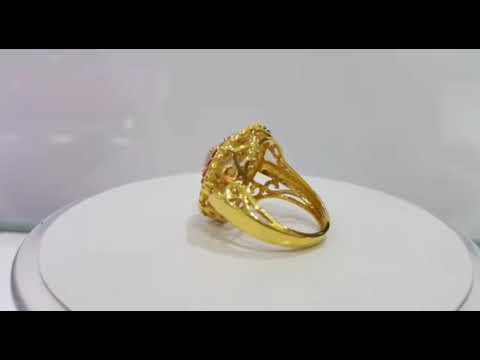 Gold Pearl Ruby Ring By Nafisa Designs