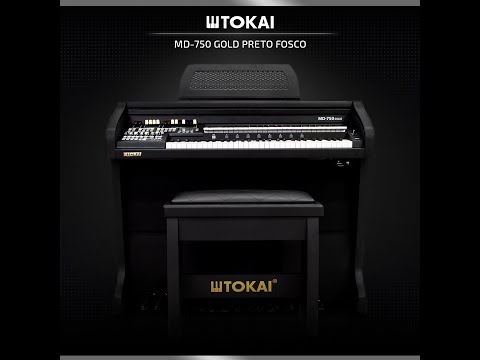 Teaser órgão Tokai MD-750 Gold preto fosco