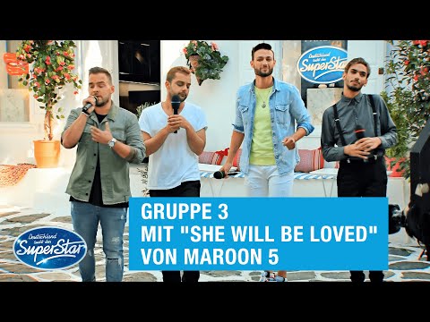 Gruppe 03: Shada, Kevin, Lucas &amp; Steve mit "She will be loved" von Maroon 5 | DSDS 2021