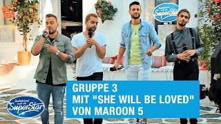 Gruppe 03: Shada, Kevin, Lucas &amp; Steve mit &quot;She will be loved&quot; von Maroon 5 | DSDS 2021