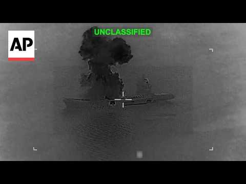 US Central Command video shows US striking an Iran drone carrier