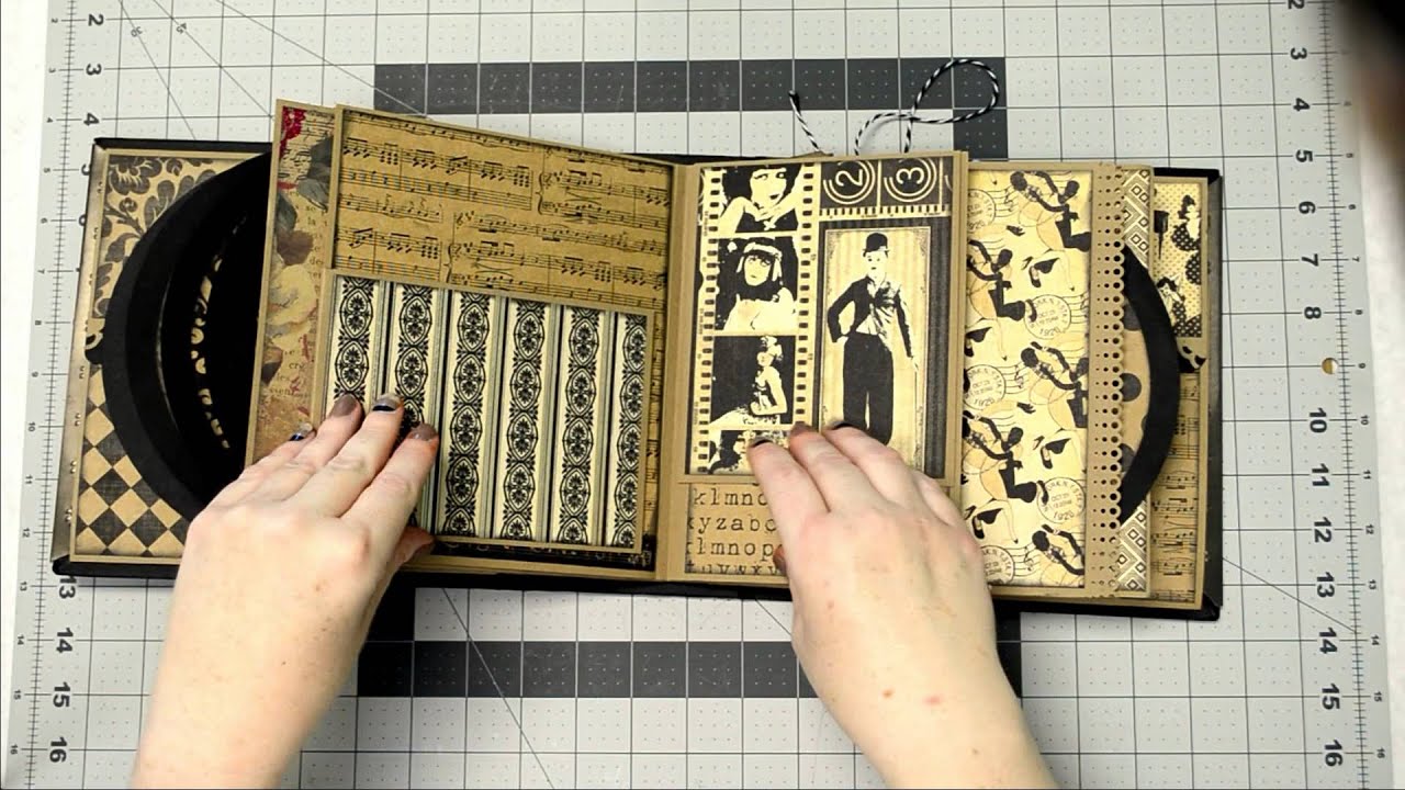 Hidden hinge style album with G45 Curtain Call & Paper Studio paper