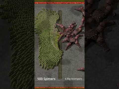 Pitting Factorio's Aliens Against Each Other 500 Spitters Vs 500 Biters