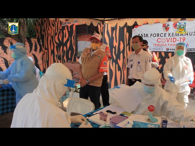 Wakil Wali Kota Monitoring Tes Swab Pedagang Ke Pasar Kaget Pancoran
