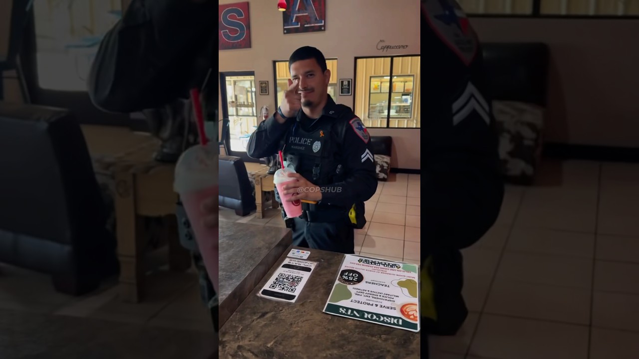 Officer has to secretly order his coffee 😭