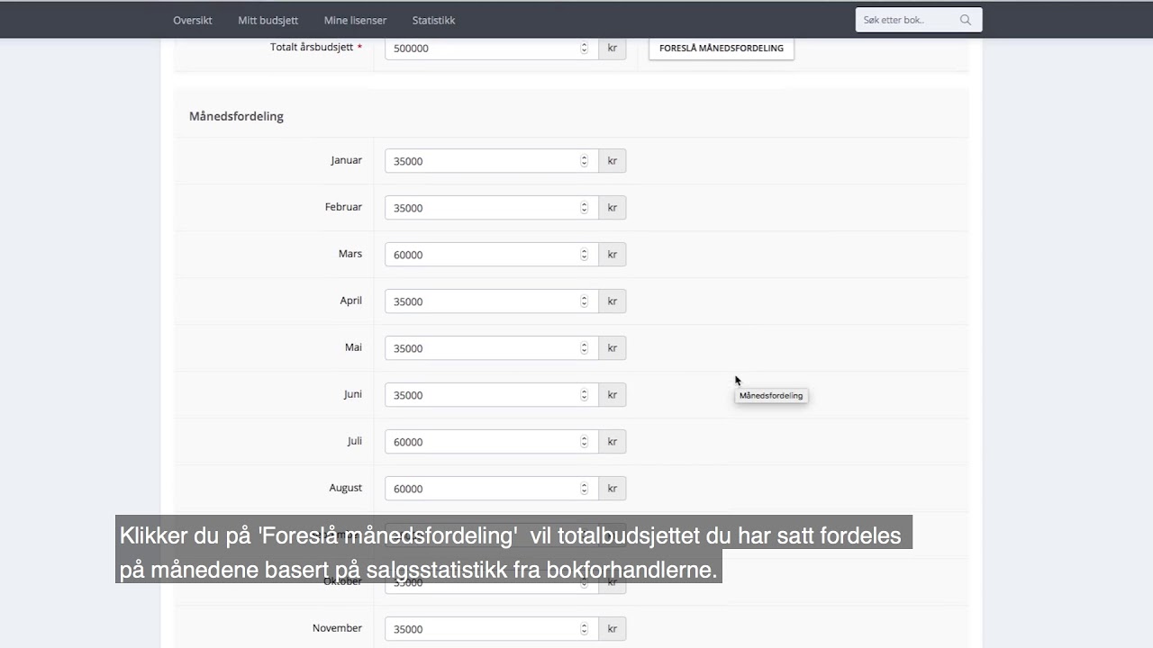 Bokbasen Bibliotek: Budsjettering og statistikk