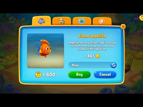 Fishdom I Level 19 | A new fish! Flame angelfish