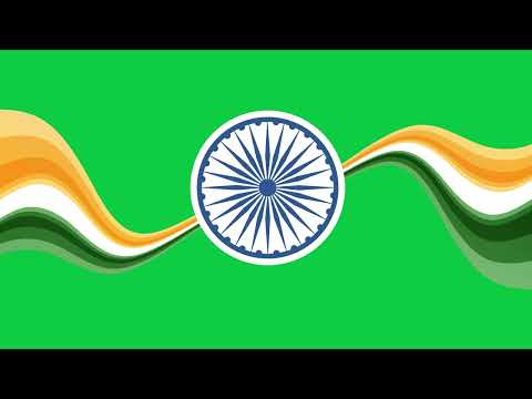 Indian Flag Wave Design with Ashoka Chakra in Middle | Animation | Green Screen