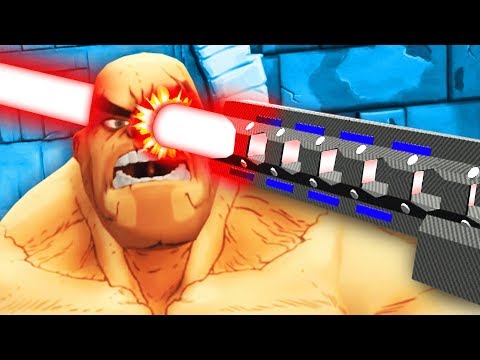 LASER RAIL GUN IN GORN VR *SNIPER RIFLE* (GORN Gladiator Simulator HTC Vive Funny Gameplay)