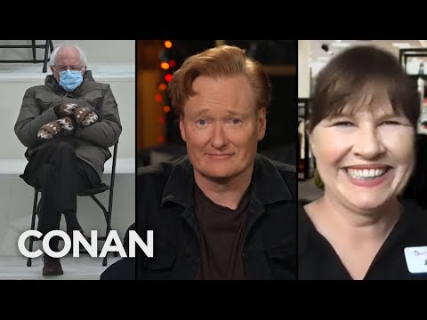 柯南發現伯尼-桑德斯的就職典禮造型是如何形成的 - TBS上的CONAN。 (Conan Finds Out How Bernie Sanders' Inauguration Look Came Together - CONAN on TBS)