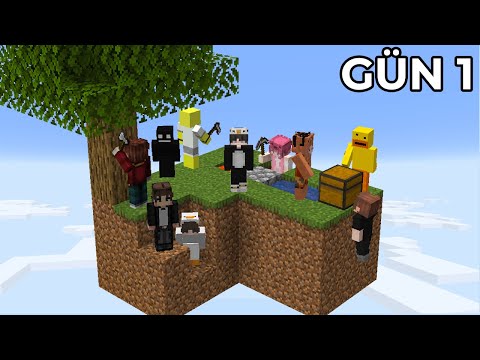 Minecraft'ta 10 YouTuber'ı SKYBLOCK Adasına Koydum!