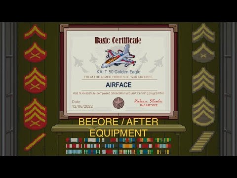 1945 Air Force: KAI T-50 Golden Eagle basic certificate — before/after using EQUIPMENT!