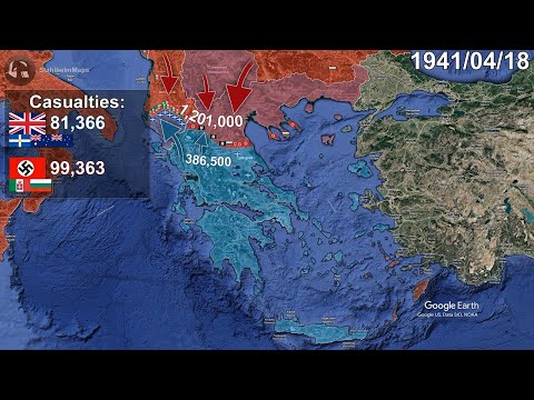 Battle of Greece in 1 minute using Google Earth