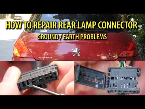 Repair Rear Lamp Connector, Earth ground problems Peugeot Citroen