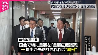 【自民党】「年金改革関連法案」提出先送り含めも引き続き協議
